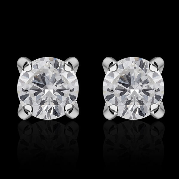 Diamant-Ohrstecker, zertifiziert I2-I3 G-H, 375 Wei&szlig;gold ca. 0,25 ct image number 2