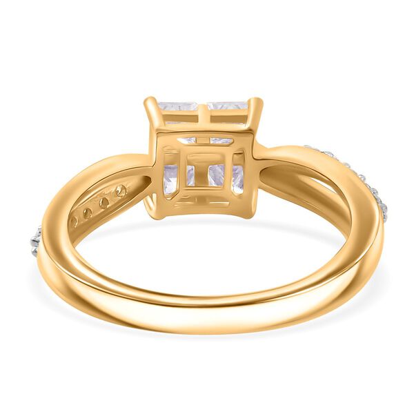 Moissanit Ring 925 Silber 750 Gelbgold Vermeil (Gr&ouml;&szlig;e 17.00) ca. 0,82 ct image number 6