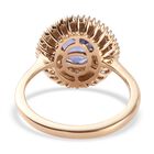 AA Tansanit und Diamant Halo Ring 375 Gelbgold image number 5