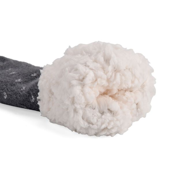 Kuschelige Sherpa Socken, Schneeflockenmuster, Grau image number 4