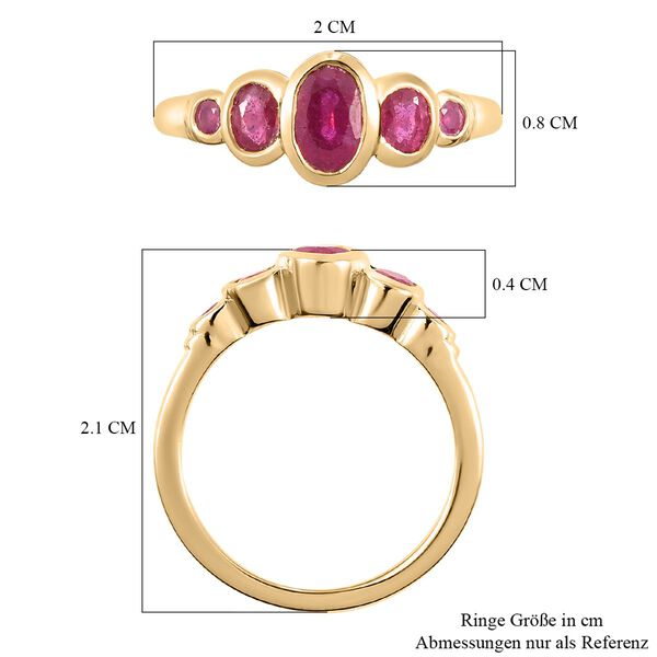 Afrikanischer Rubin-Ring, 925 Silber vergoldet  ca. 1,48 ct image number 7