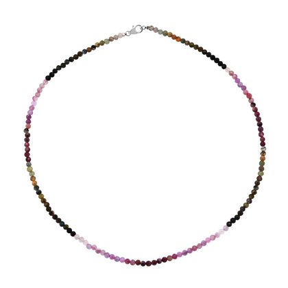 Mehrfarbig-Turmalin Halskette ca. 45 cm 925 Silber ca. 40,00 ct.