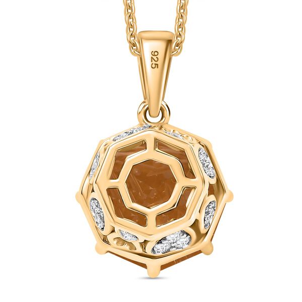 Citrin und Zirkon Anh&auml;nger mit 45cm Kette - 6,86 ct. image number 5