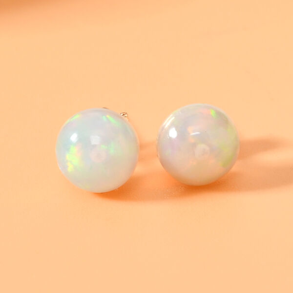 Nat&uuml;rliche, &auml;thiopische Opal-Ohrstecker, 375 Gelbgold ca. 1.24 ct image number 2