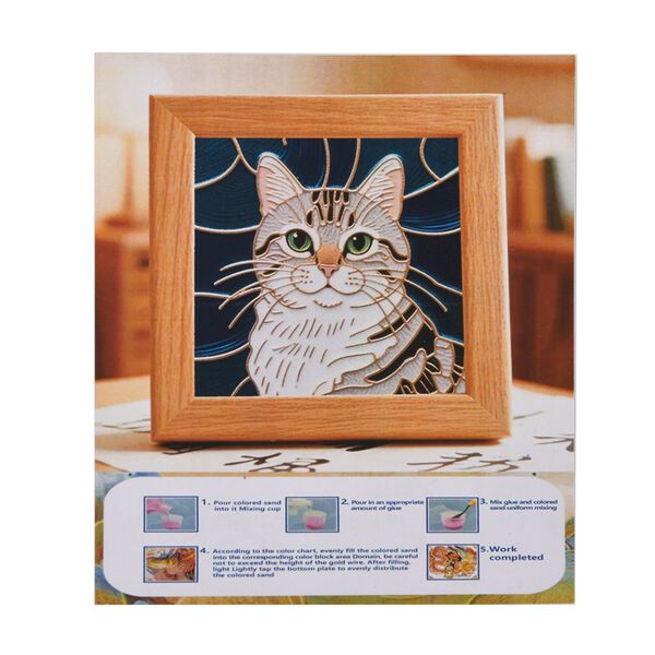 Goldene Katze mit Sandbild, Aufbewahrungsbox, 23x15,3x6cm image number 9