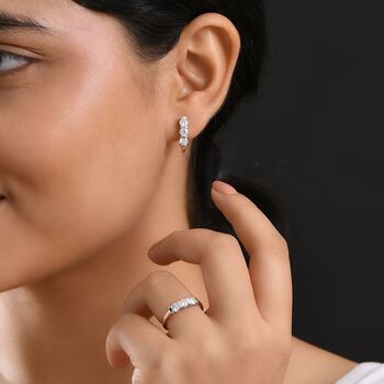 D'Joy zweifarbiges Moissanit Schmuckset, 925 Silber rhodiniert und ros&eacute;vergoldet - 2 ct.