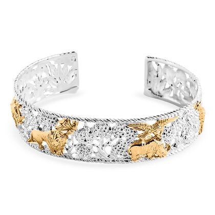 925 Silber Zweifarbige Beschichtung Armreif ca. 19 cm ca. 30,74g