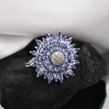 Tansanit und Moissanit Ring - 3,51 ct.