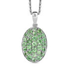 D joy Tsavorite Granat Anhänger mit Kette, 925 Silber rhodiniert ca. 1,70 ct.
