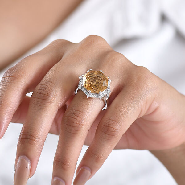 D'Joy Citrin und Moissanit Ring und Anh&auml;nger mit 50cm Kette image number 10