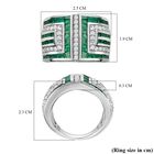 AAA Kagem Sambischer Smaragd Ring, Mäandermuster, 925 Silber platiniert (Größe 17.00) ca. 3.93 ct image number 5