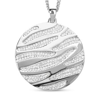 Wei&szlig;er Kristall Anh&auml;nger mit Kette, silberfarben