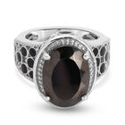 Elite Shungit Ring 925 Silber platiniert  ca. 3,63 ct image number 0