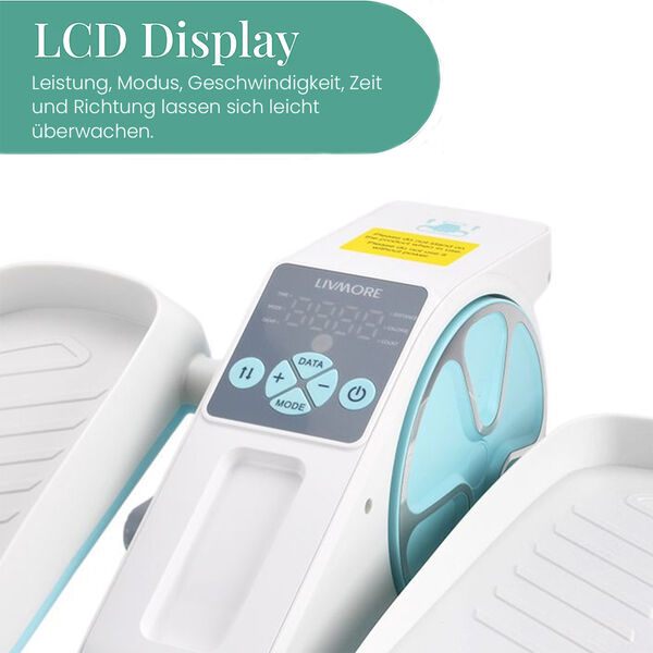 LIVMORE Original kompakter Elektro Stepper, Anti-Rutsch-Pedale, Anzeige und Fernbedienung, 47&times;42&times;23,5 cm, Wei&szlig; image number 5