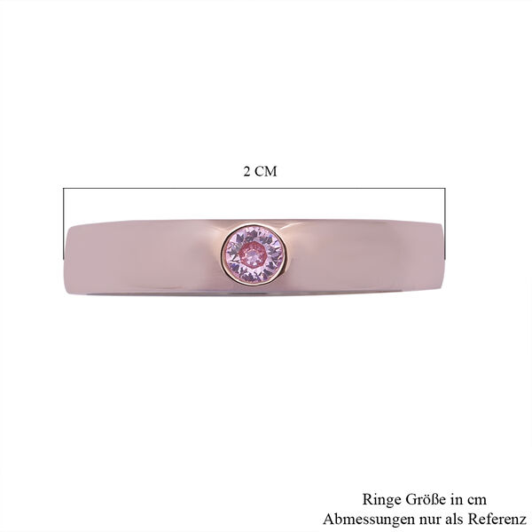 Simulierter Rosa Diamant Band Ring 925 Silber Roségold image number 4