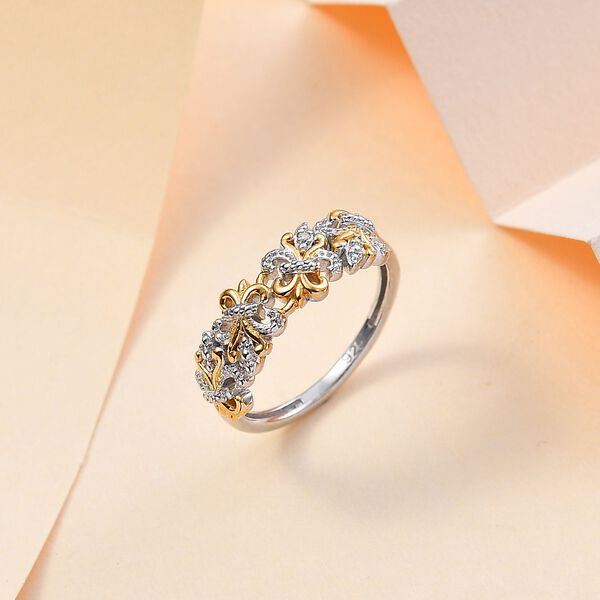 Floraler Ring, 925 Silber mit zweifarbiger Beschichtung image number 2