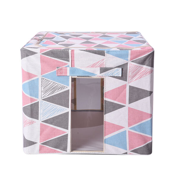 Aufbewahrungstasche Organizer mit Griff, Dreieckiges Muster, Wei&szlig; und Mehrfarbig image number 2