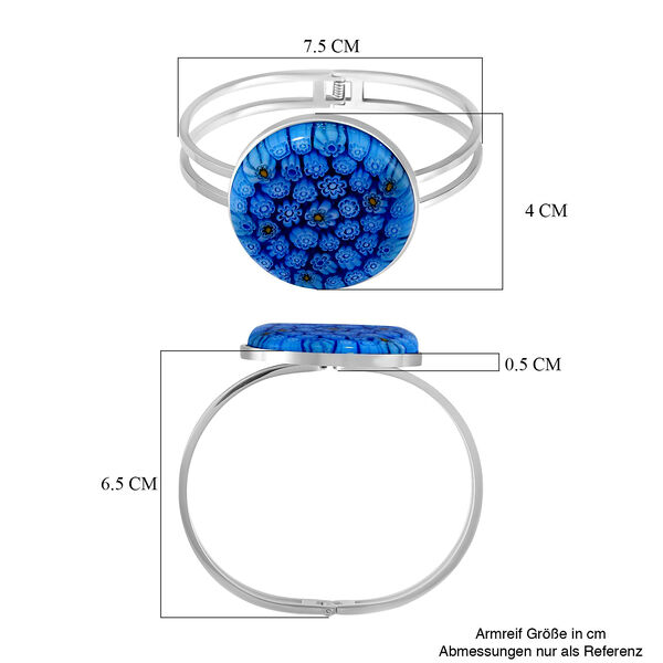 Blauer Armreif im Murano-Stil, 19cm image number 5