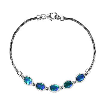 Pfau Triplett Quarz Armband ca. 19 cm 925 Silber ca. 4,23 ct