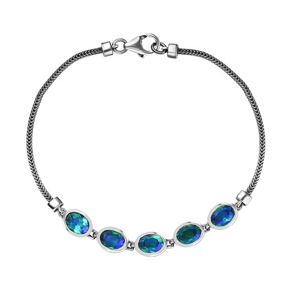 Pfau Triplett Quarz Armband ca. 19 cm 925 Silber ca. 4,23 ct