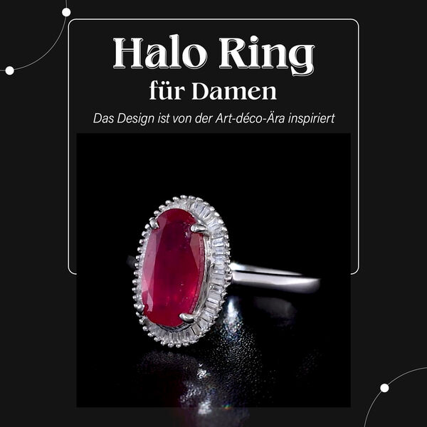 Afrikanischer Rubin und Diamant-Ring - 3,61 ct. image number 2