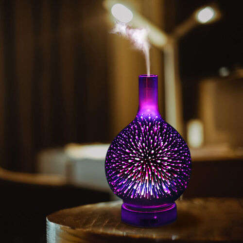 The 5th Season - 3D Glas ätherisches Öl Diffusor und Luftbefeuchter mit 6er-Set ätherischer Öle - Blumen image number 0