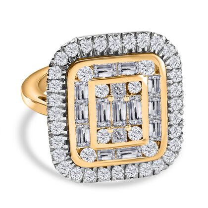 J Francis gefertigt mit SWAROVSKI Zirkonia Ring 925 Silber 750 Gelbgold Vermeil (Gr&ouml;&szlig;e 20.00)