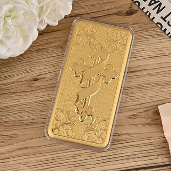 999 Gold-Barren, Biblisches Kreuzmotiv, 100mg