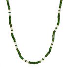 Nat&uuml;rlicher Chromdiopsid, Nat&uuml;rlicher, &auml;thiopischer Welo Opal Halskette, ca. 45 cm 925 Silber rhodiniert ca. 56.55 ct