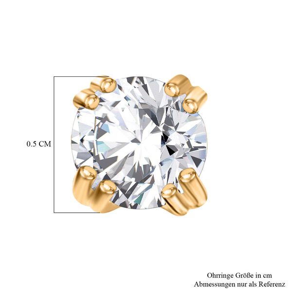 3er Set- D'Joy Moissanit Ohrringe, 925 Silber 750 Gelb Vergoldet ca. 2.58 ct image number 5