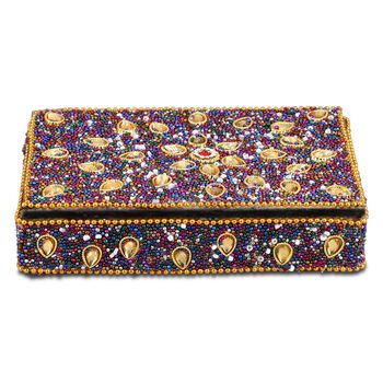 Perlen-Box mit 5 Kugelschreibern (12cm) Geschenkset, 8,5x13,5x3 cm, Mehrfarbig