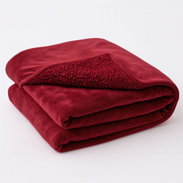 Doppellagige wasserdichte Decke aus Flanell und Sherpa, 150x200 cm, Pink image number 1