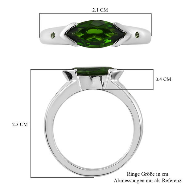 Natürlicher Chromdiopsid Ring 925 Silber platiniert  ca. 0,98 ct image number 7
