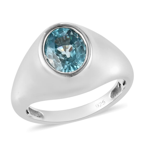Kambodschanischer, blauer Zirkon-Ring, 925 Silber platiniert  ca. 2,33 ct image number 4