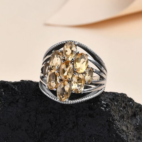 Citrin Ring, Edelstahl (Größe 16.00) ca. 3.43 ct image number 1