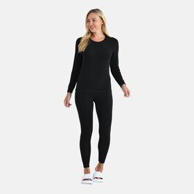 LA MAREY - Damen-Pyjama-Set aus Viskose, zweiteilig, Schwarz, Größe L