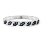 Blauer Diamant Ring 925 Silber platiniert (Größe 19.00) ca. 0,10 ct