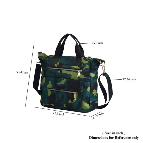 Tarnmuster Schultertasche f&uuml;r Damen, Gr&ouml;&szlig;e 32x12x25 cm, Gr&uuml;n image number 7