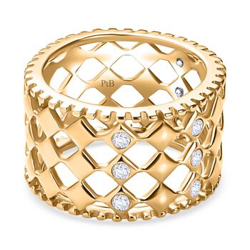 Wei&szlig;er Zirkonia-Ring in Goldton