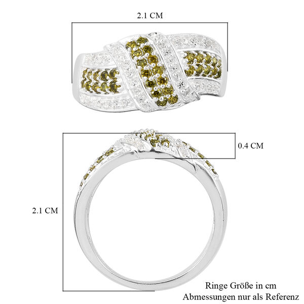 LUSTRO STELLA - Peridot und Wei&szlig;er Zirkonia Ring 925 Silber image number 7