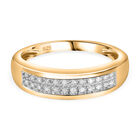 Weißer Diamant Ring, 925 Silber Gelbgold Vermeil, (Größe 17.00) ca. 0.20 ct