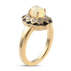 Natürlicher Äthiopischer Opal und Zirkon Ring 925 Silber vergoldet  ca. 0,67 ct image number 4