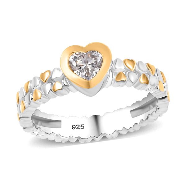 Zweifarbiger Moissanit Ring - 0,49 ct. image number 3