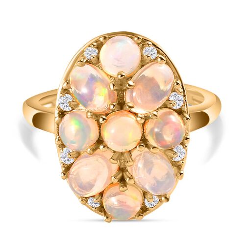 Natürlicher, äthiopischer Welo Opal Ring, 925 Silber vergoldet (Größe 19.00) ca. 2.30 ct image number 0
