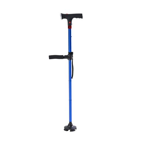 Klappbarer Smart-Walking-Stick mit drehbarem LED-Frontlicht und SOS-Alarm, Blau image number 0