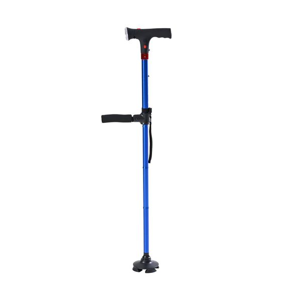Klappbarer Smart-Walking-Stick mit drehbarem LED-Frontlicht und SOS-Alarm, Blau