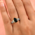 Natürlicher Chromdiopsid und Zirkon Ring 925 Silber vergoldet  ca. 2,58 ct image number 2