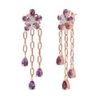 D'Joy AAA Rose De France Amethyst Ohrringe 925 Silber 750 Roségold Vermeil ca. 7,94 ct.