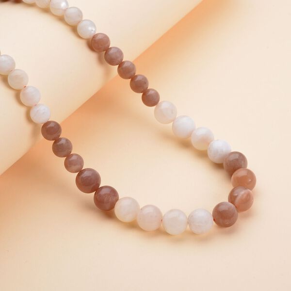 Mehrfarbige Mondstein Halskette, ca. 50 cm, 925 Silber rhodiniert ca. 260.00 ct image number 2