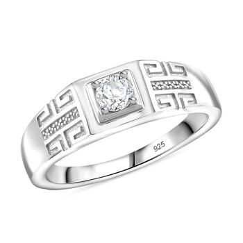 RADIANTA GRA zertifiziert Moissanit (D-VVS) Ring 925 Silber rhodiniert (Gr&ouml;&szlig;e 18.00) ca. 0.24 ct